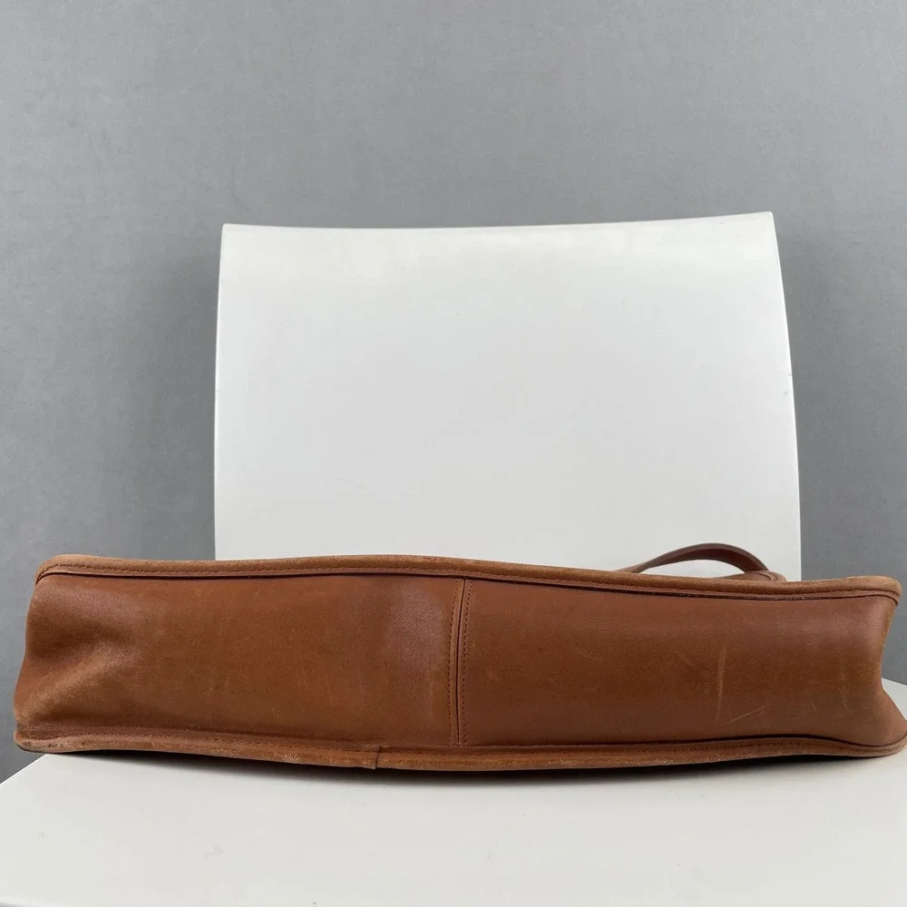 Vintage 90s Coach Lexington Briefcase British Tan Leather USA Messenger Bag 5265